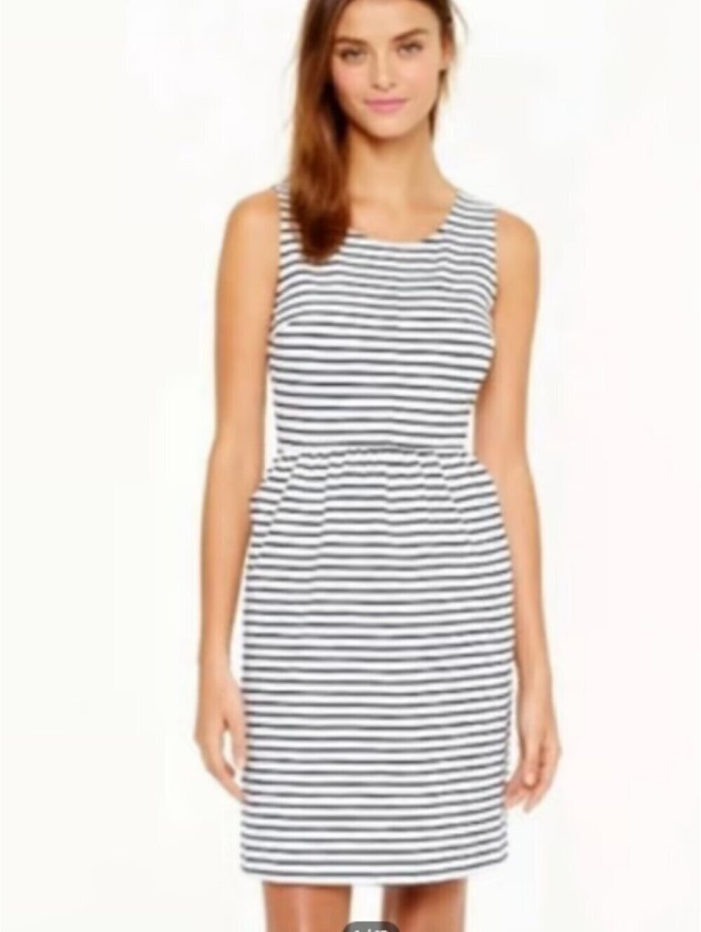 Like New | H&M Basic | L | Black & White Striped Sleeveless Fit & Flare Dress